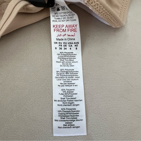 NWT PrettyLittle Thing Nude Halter Shell Trim Bikini Top Swimwear No Pad Beach 4 - Picture 9 of 10